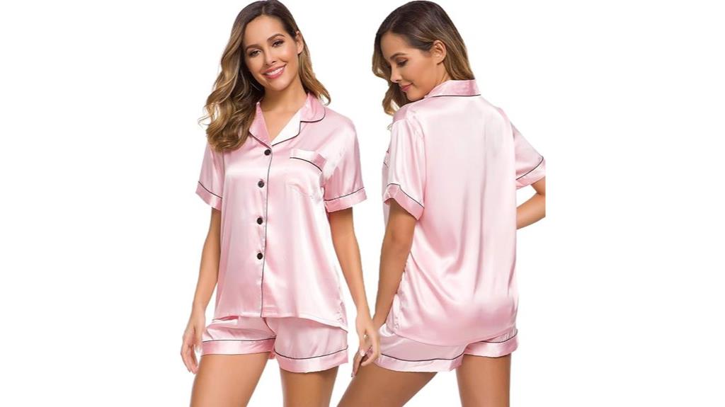 elegant silk satin pajamas