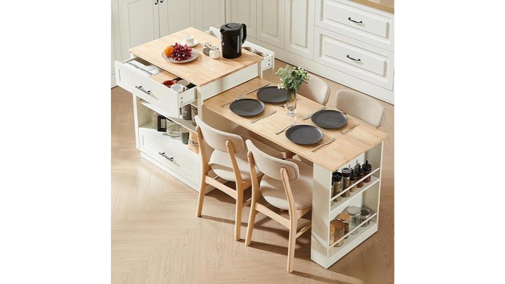 extendable kitchen island table