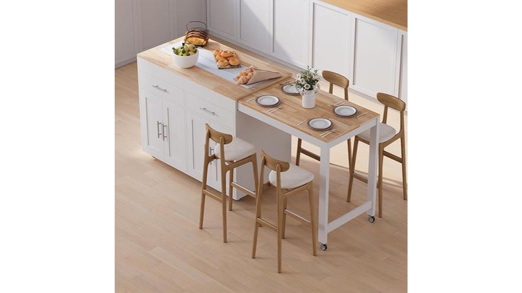 extendable rolling kitchen island