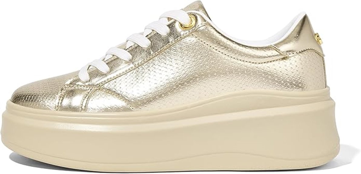 faux leather platform sneakers