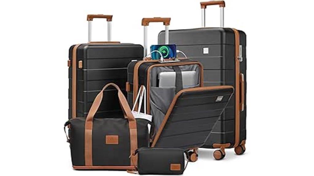 five piece tsa luggage set