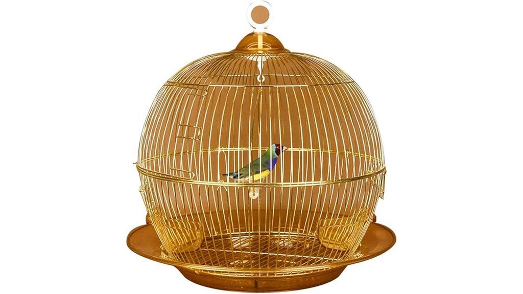 gold decorative parakeet cage
