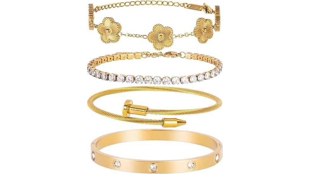 gold plated nail bangle