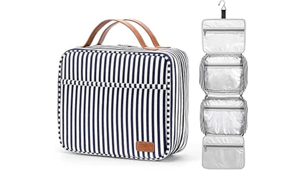 hanging toiletry bag compartments