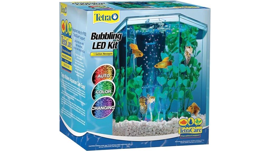 hexagonal 1 gallon led aquarium