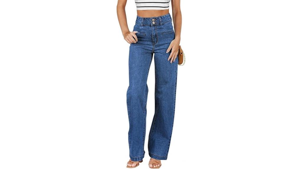 high waist wide leg jeans