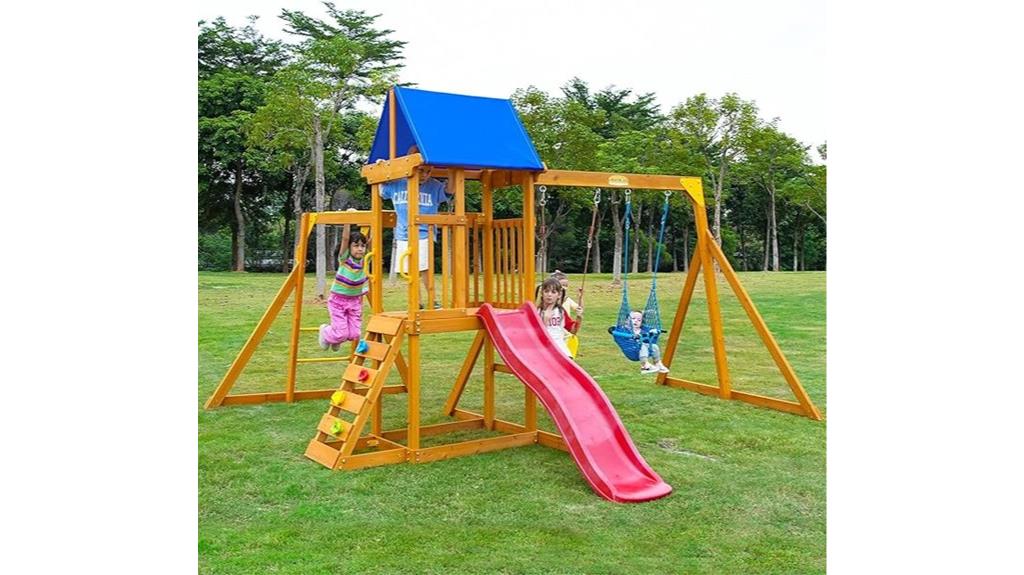 kids wooden playground set