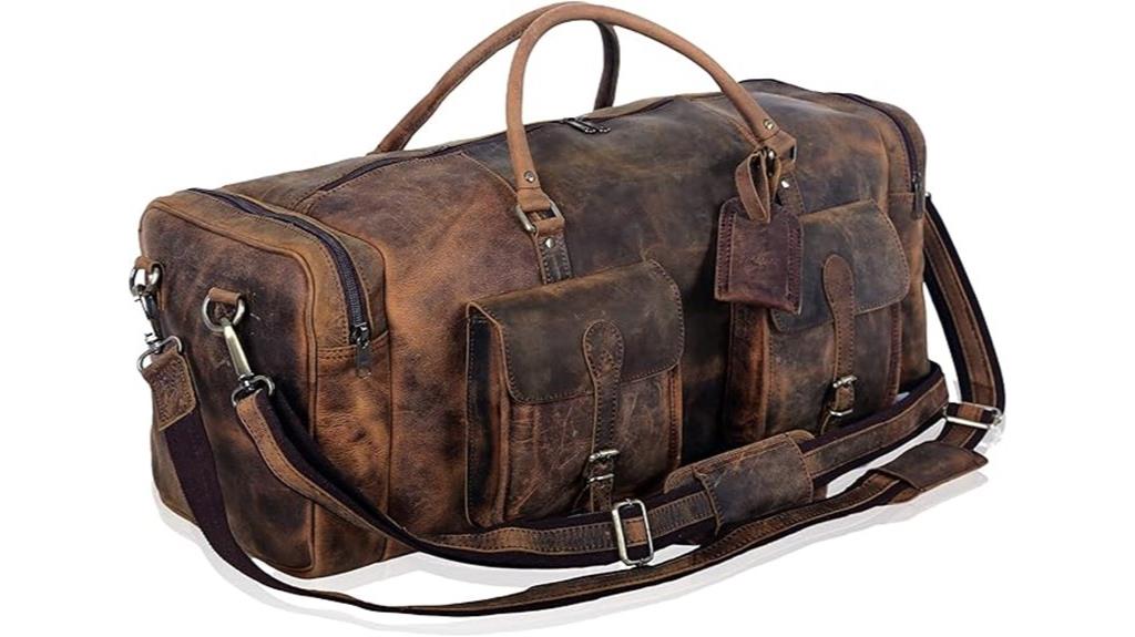 komalc 28 inch leather duffle