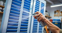 louvered shutters spray painting