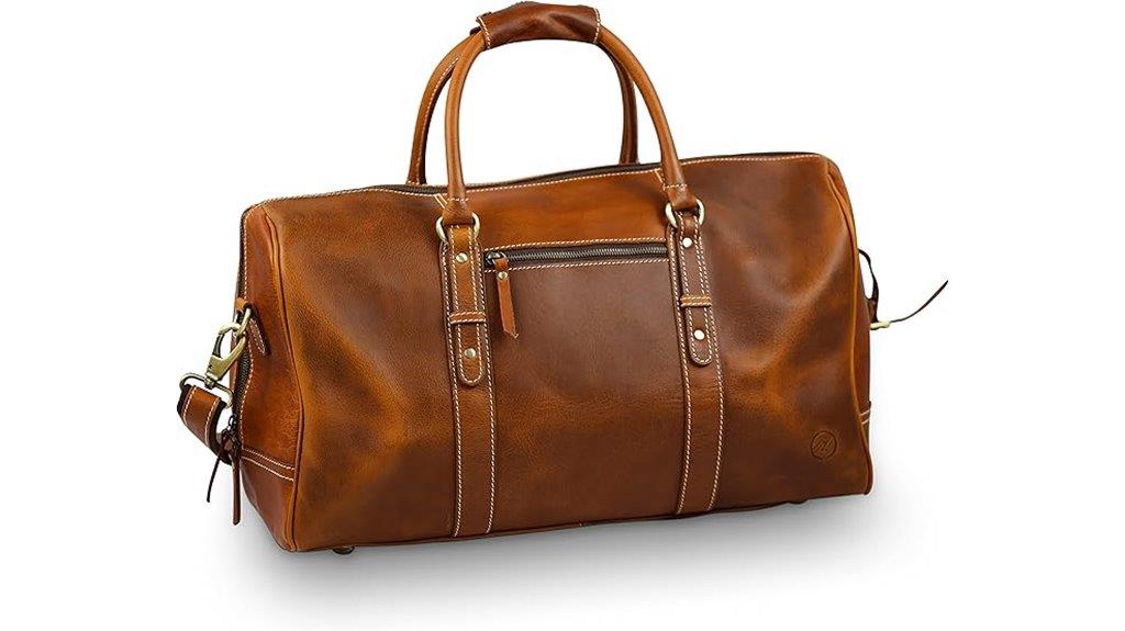 luxury full grain leather duffle