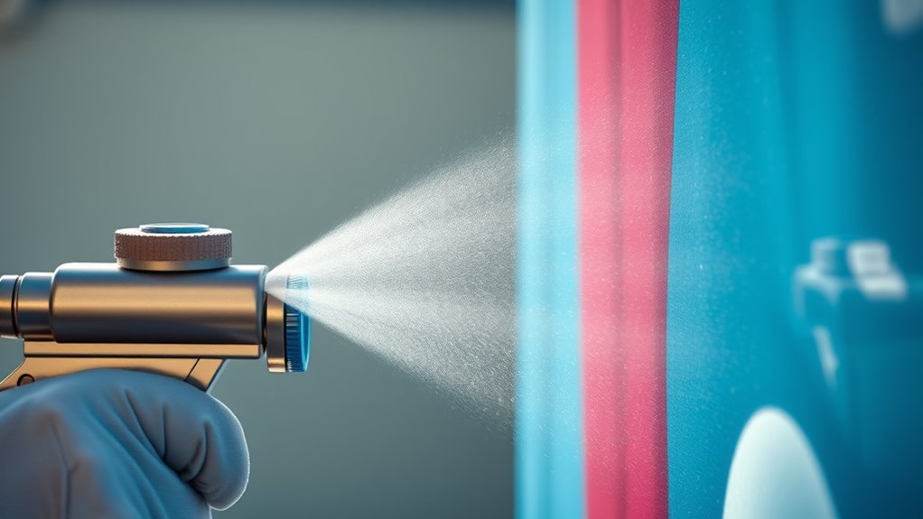 maintain safe spray distance