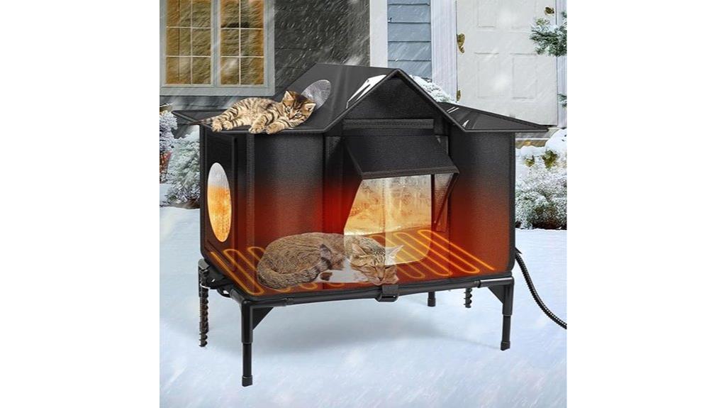 outdoor cat house heating