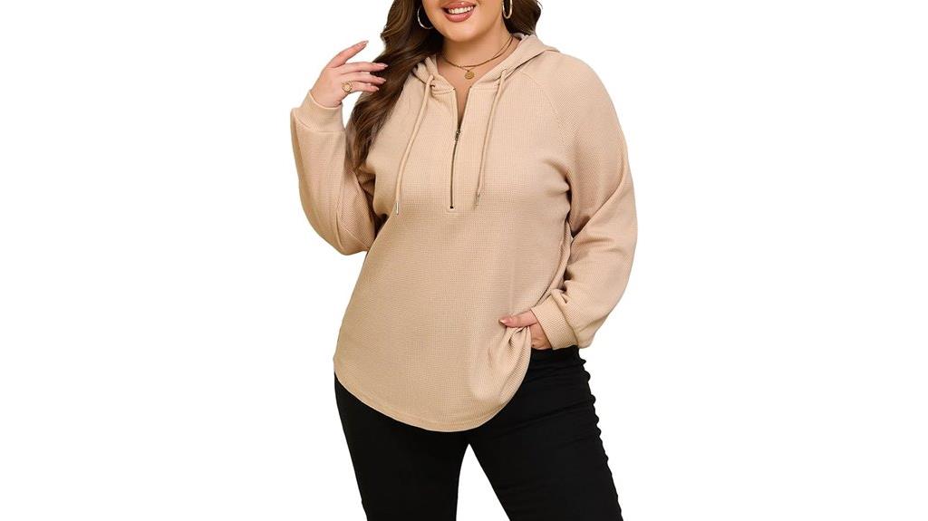 plus size waffle hoodies