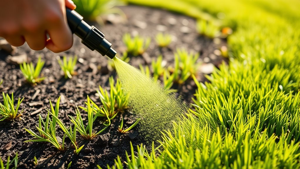 precise edging with calibrated sprayer