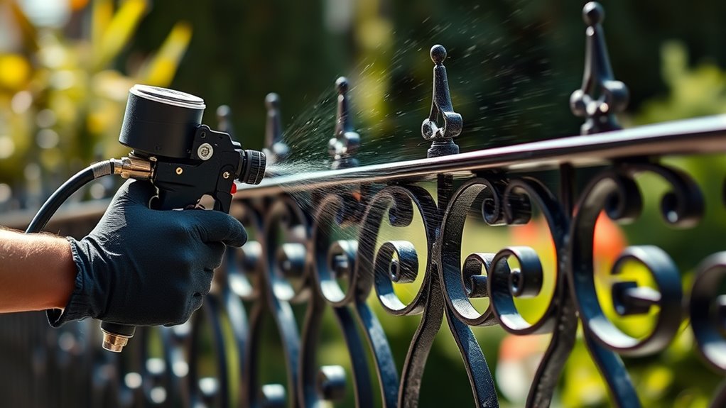 proper metal fence painting