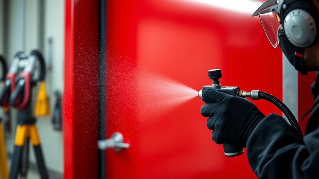 proper spray fire door coating