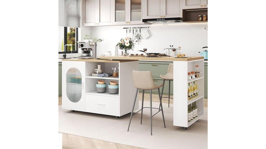 rolling kitchen island with storage