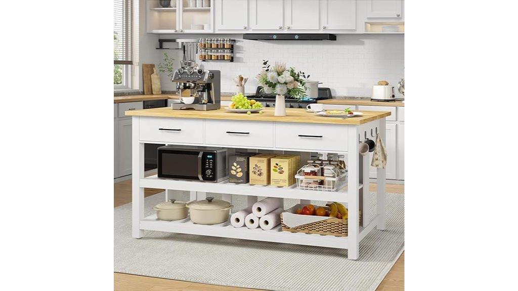 rubberwood kitchen island