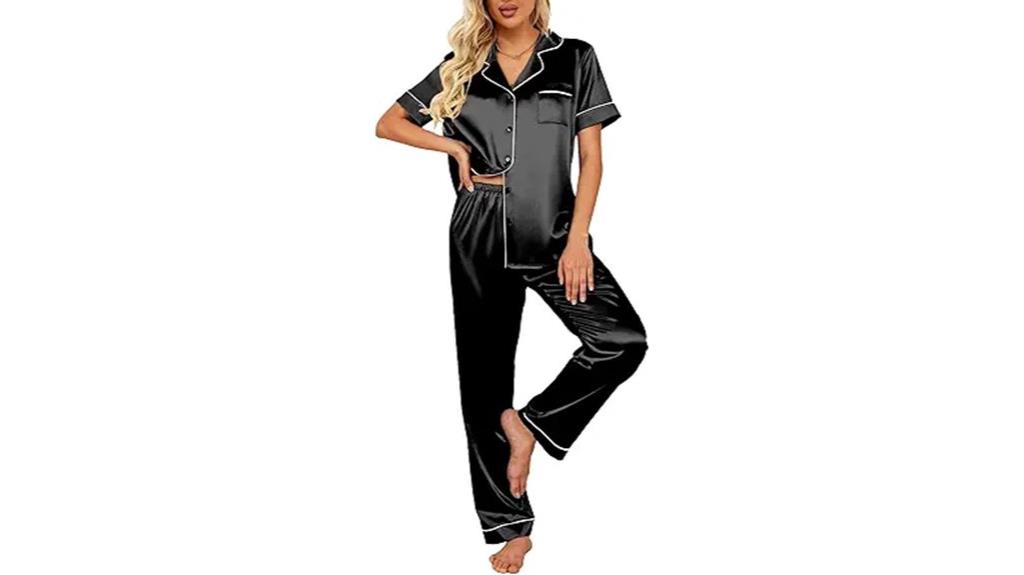 silky satin pajama set