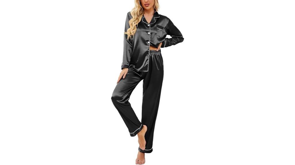 silky satin pajama set