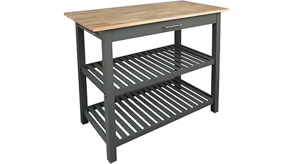 slate gray hardwood island