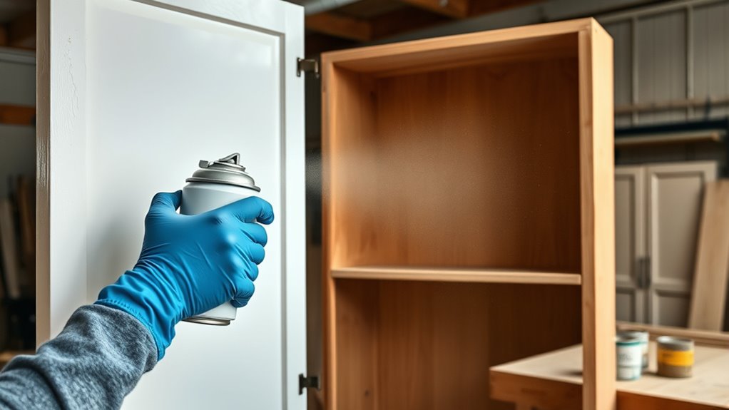 spray backs of furniture