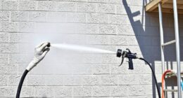 spray concrete wall technique