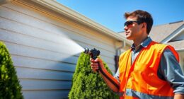 spray exterior siding properly