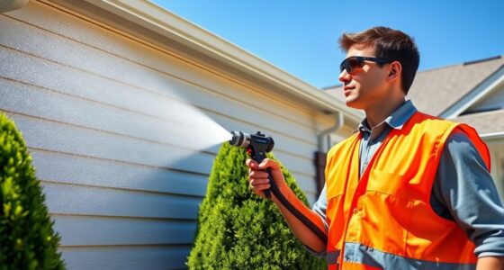 spray exterior siding properly