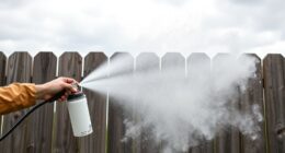 spraying exterior in wind