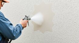 stucco spray blending process