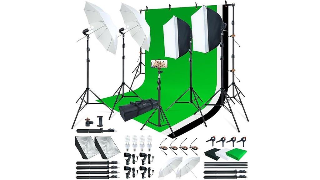 studio light kit with backdrops