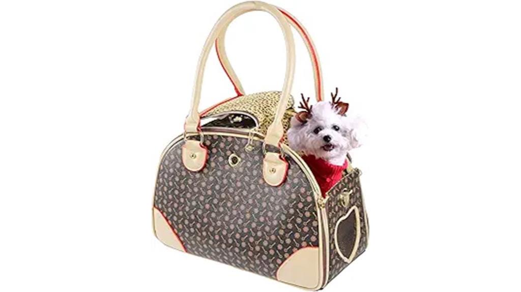 stylish pu leather pet bag