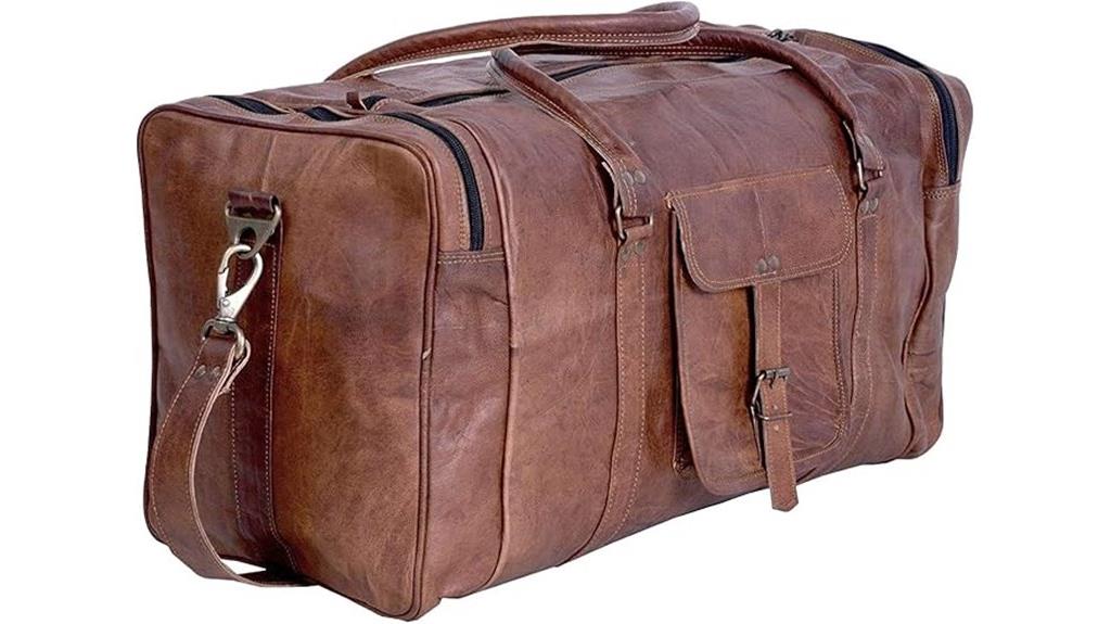 vintage 21 inch leather duffle