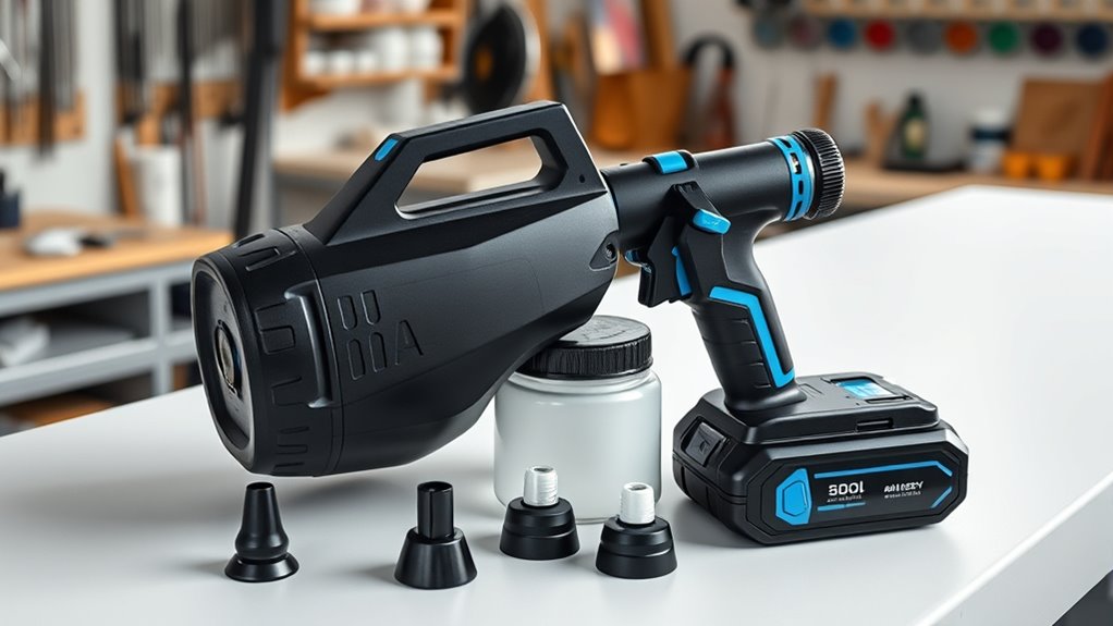 battery compatibility and spray options