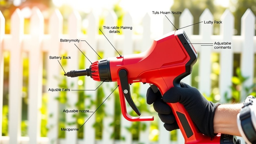 cordless fence sprayer features