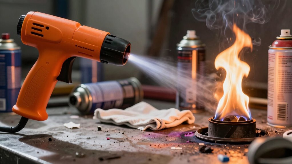 fire risk near spray areas