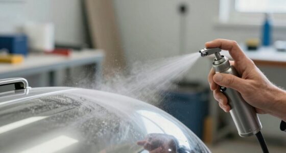 minimize dust during spraying