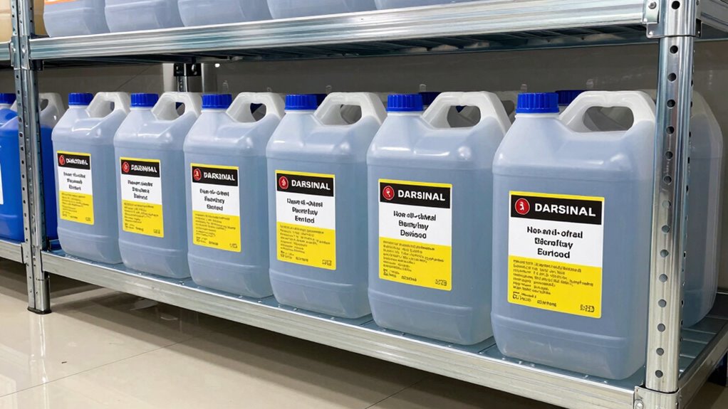 proper solvent container placement