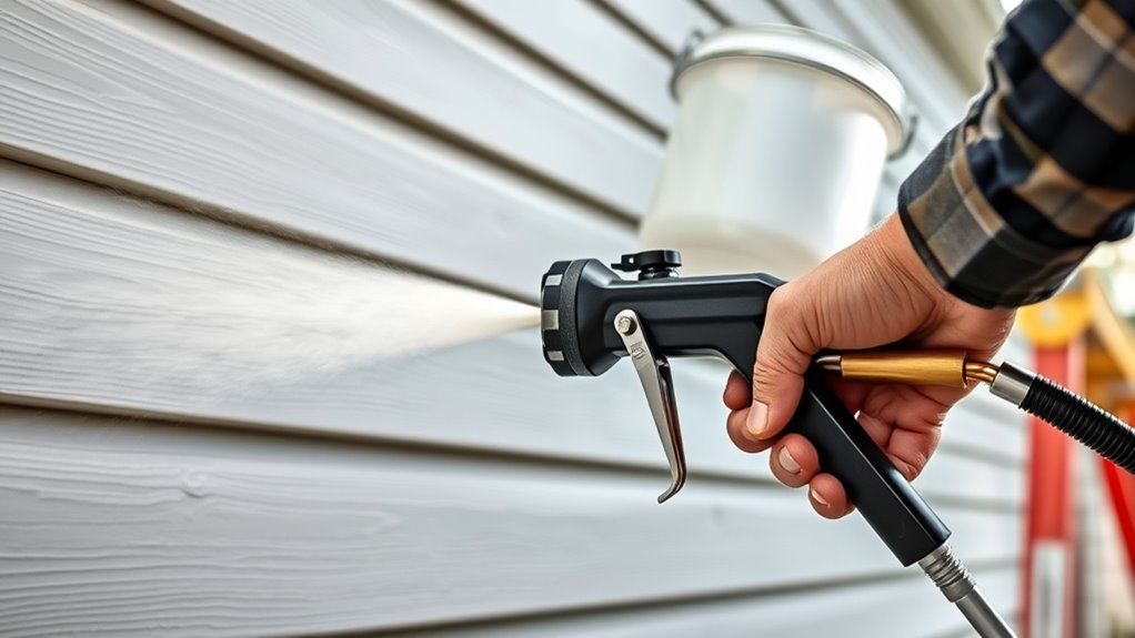 sprayer features for siding