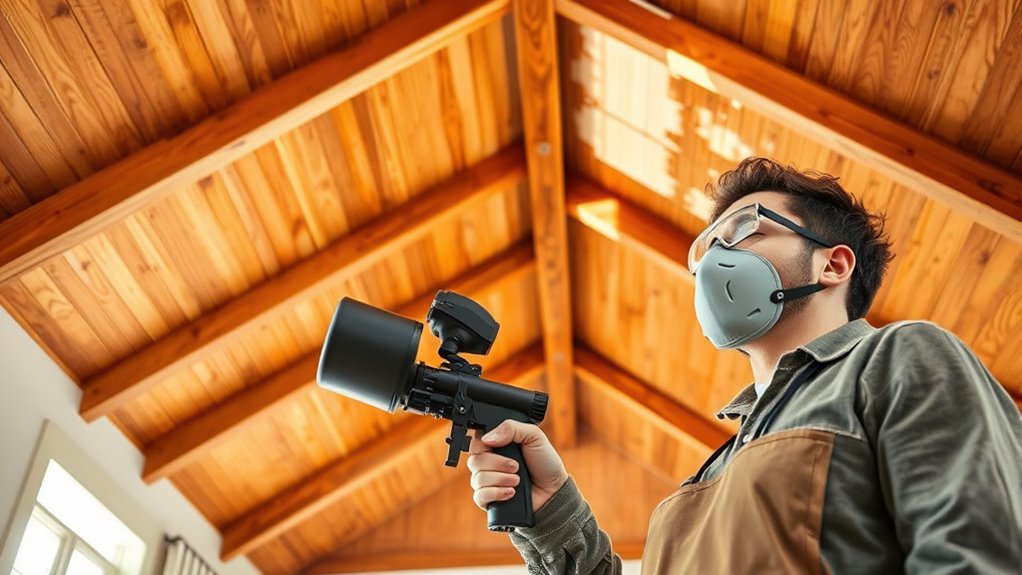 sprayer features for vaulted ceilings