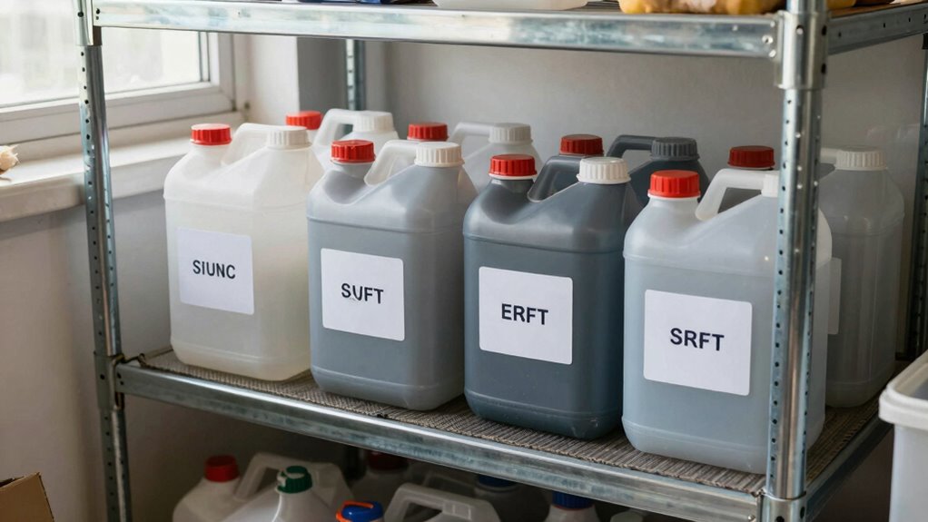 store solvents securely upright