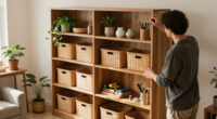 Her 4 Simple Tips Transformed My Cluttered Built-in Bookshelf Into An Organized One