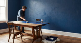 They Drenched A Dining Room In Deep Blue — Now It’s Moody And Vintage