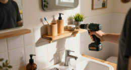 DIYer Finds The Easiest Hack For Extra Countertop Storage In Small Bathrooms