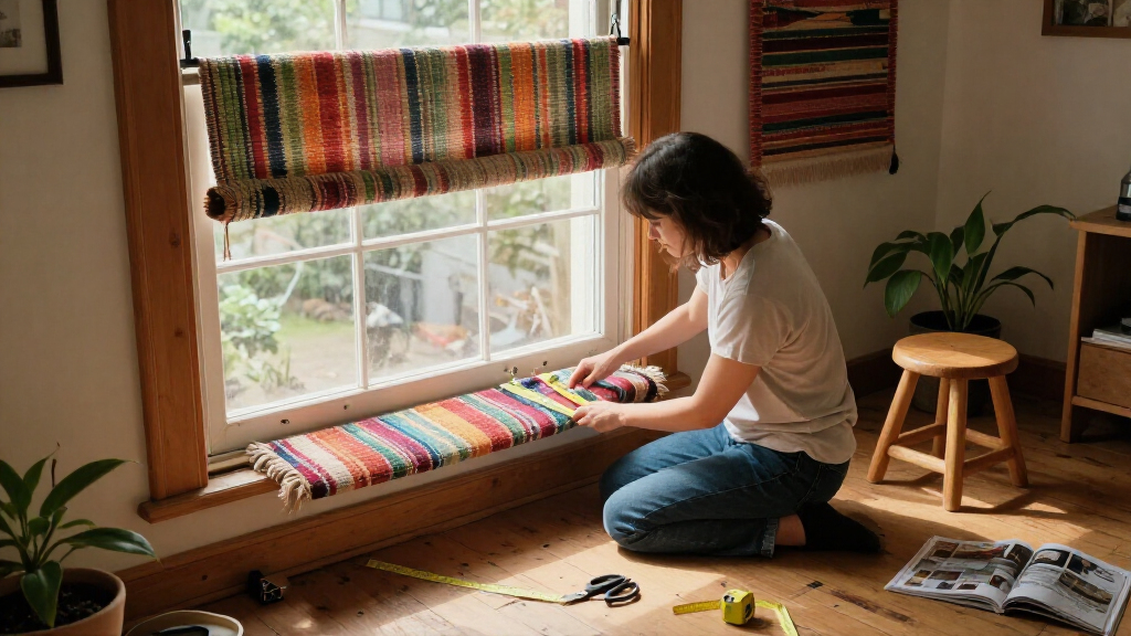 Not Curtains Or Blinds: She Transforms Rugs For A Budget-Friendly Way To Cover Windows