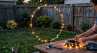 Say Goodbye To Pricey Outdoor Lights — Use A Hula Hoop To Brighten Your Yard