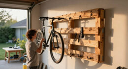 Use Old Wood Pallets To Build A Custom Bike Rack And Organize The Garage