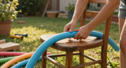 Woman Uses Pool Noodles To Transform An Old Chair Into A Cozy Piece Of Furniture